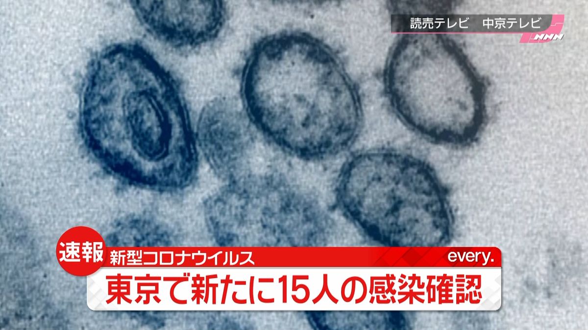 東京都　新たに１５人が新型コロナに感染