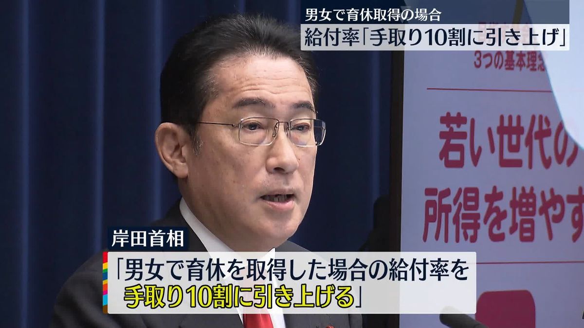 岸田首相　育休“休業前と変わらない手取り額の確保を”給付率引き上げを表明