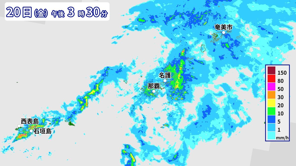 沖縄では発達した雨雲が通過中　夜にかけて警戒必要