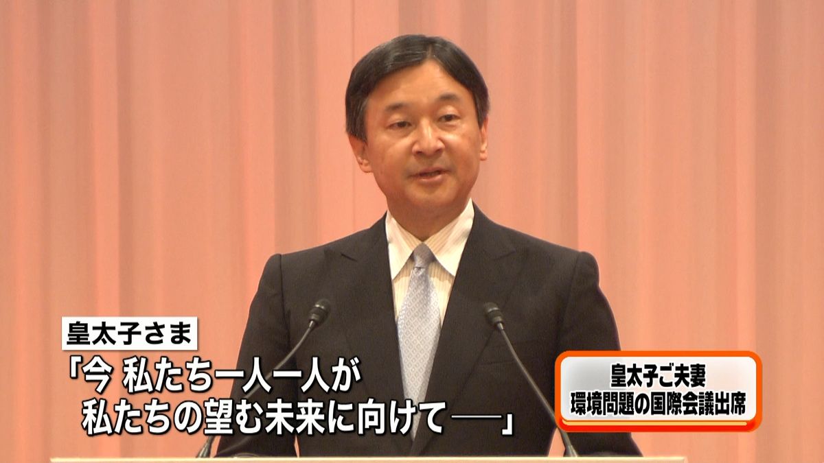 皇太子ご夫妻　環境問題の国際会議に出席