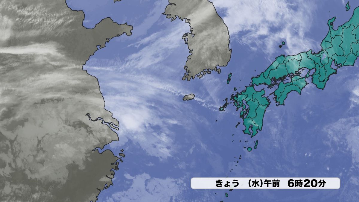 東シナ海付近の雲の様子