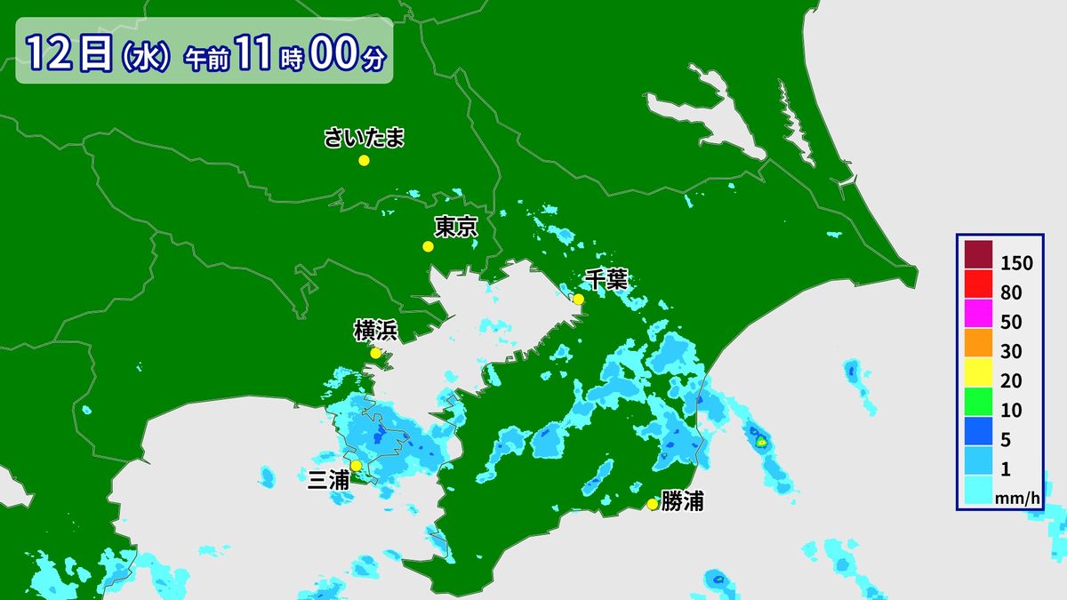 雨雲の様子(午前11時時点)