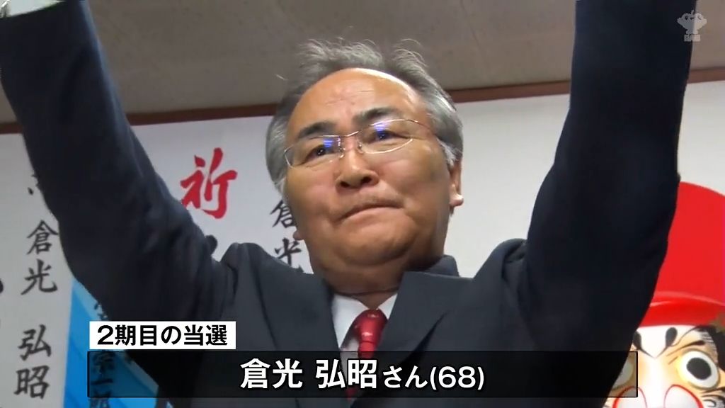 現職の倉光弘昭さん　無投票で2期目の当選　つがる市長選挙