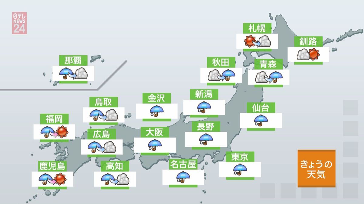 【天気】ＧＷは太平洋側で非常に激しい雨も