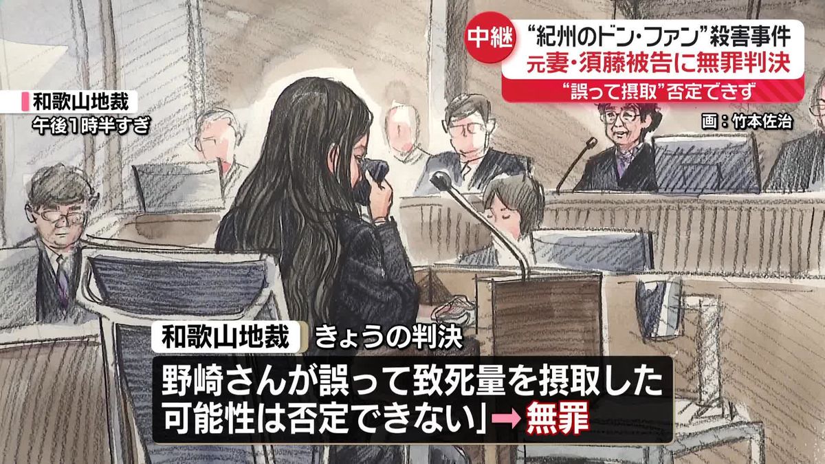 “紀州のドン・ファン殺害”　元妻に無罪判決　“誤って摂取”否定できず