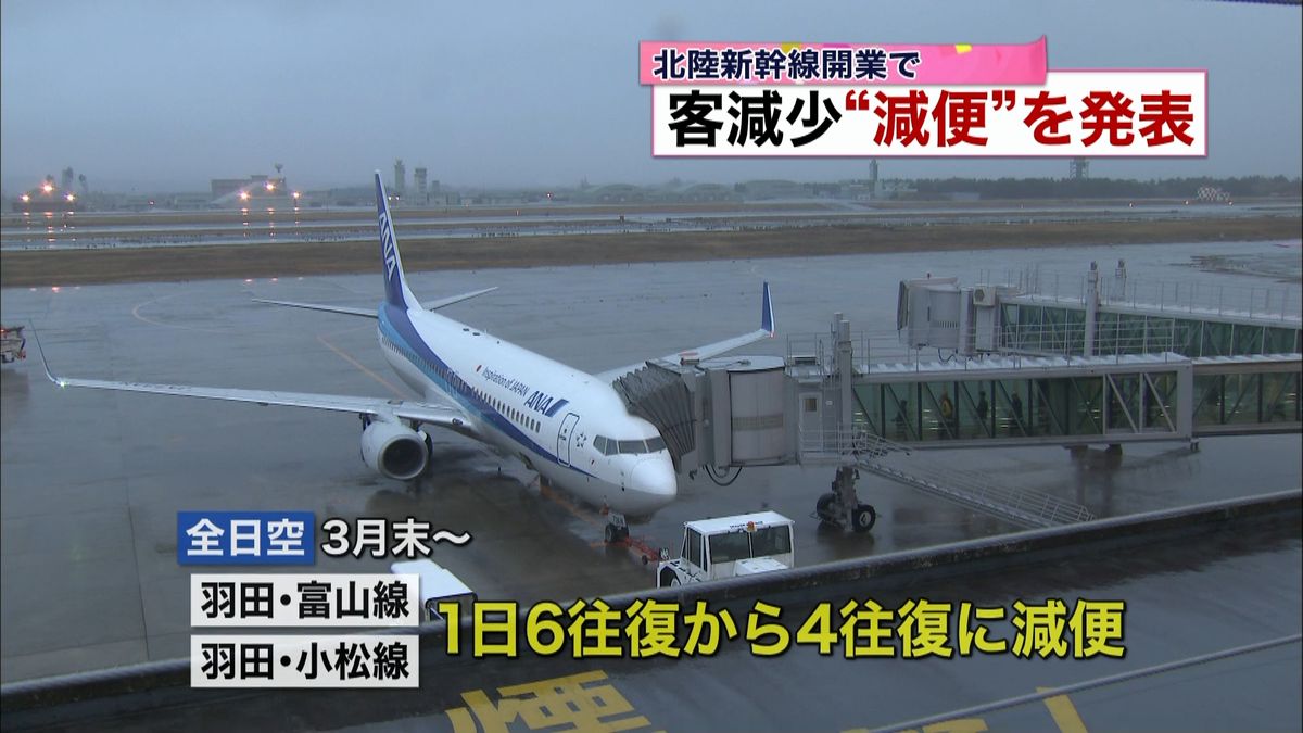 北陸新幹線開業で客減少　全日空が減便発表