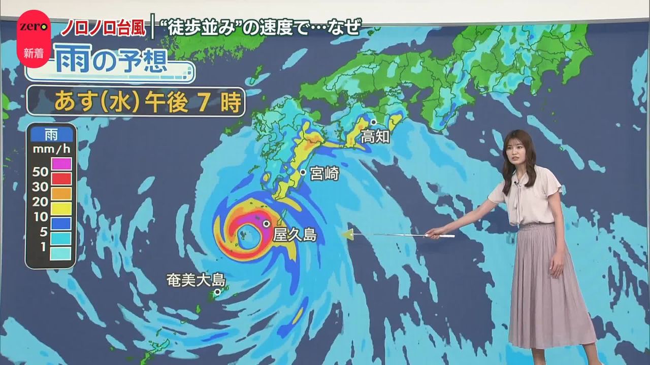 気象解説】ノロノロ「台風 10号」 “徒歩並み”の速度で、なかなか進まず…なぜ？ （2024年8月27日掲載）｜日テレNEWS NNN