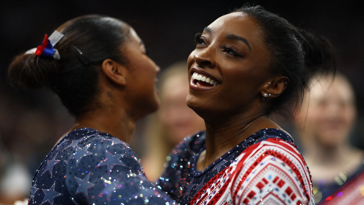 アメリカ体操女子代表、シモーネ・バイルズ選手(写真：ロイター/アフロ)