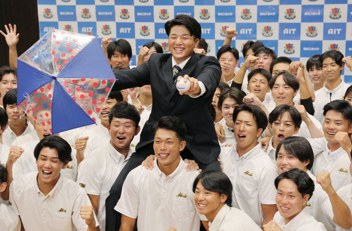 【ドラフト】ヤクルト単独1位指名の愛工大・中村優斗「まだ実感湧かない」