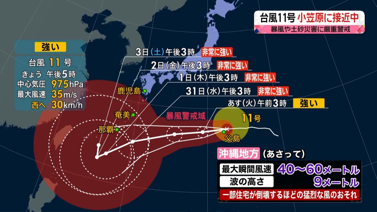 【天気】強い台風11号、発達しながら西へ…あさって沖縄に接近か　