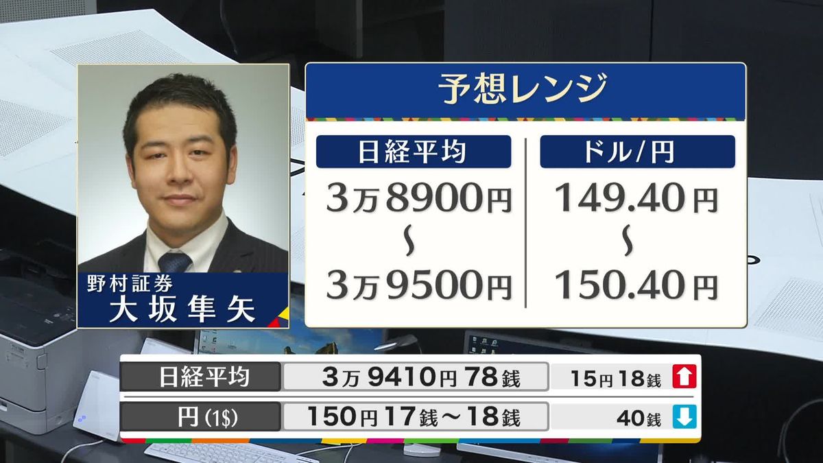 きょうの株価・為替予想レンジと注目業種