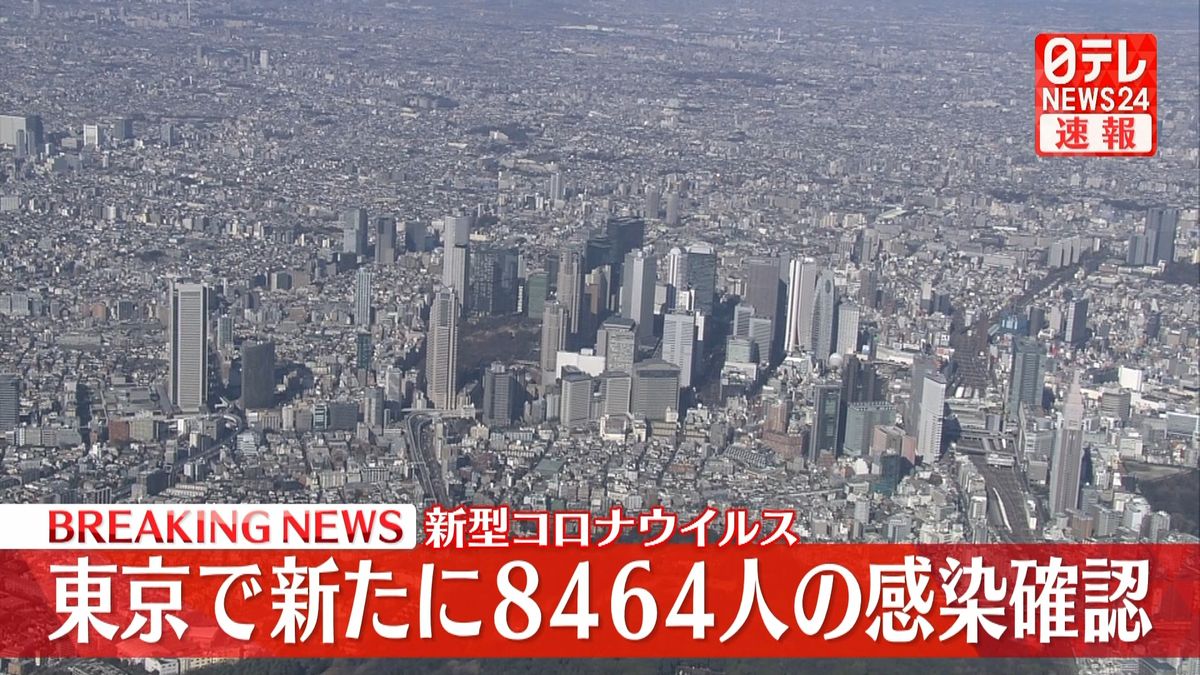 東京で新たに8464人の感染確認　金曜日で1万人↓は約1か月半ぶり　新型コロナ