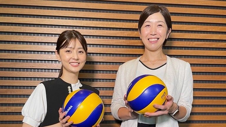 （左から）佐藤梨那アナウンサー、荒木絵里香さん