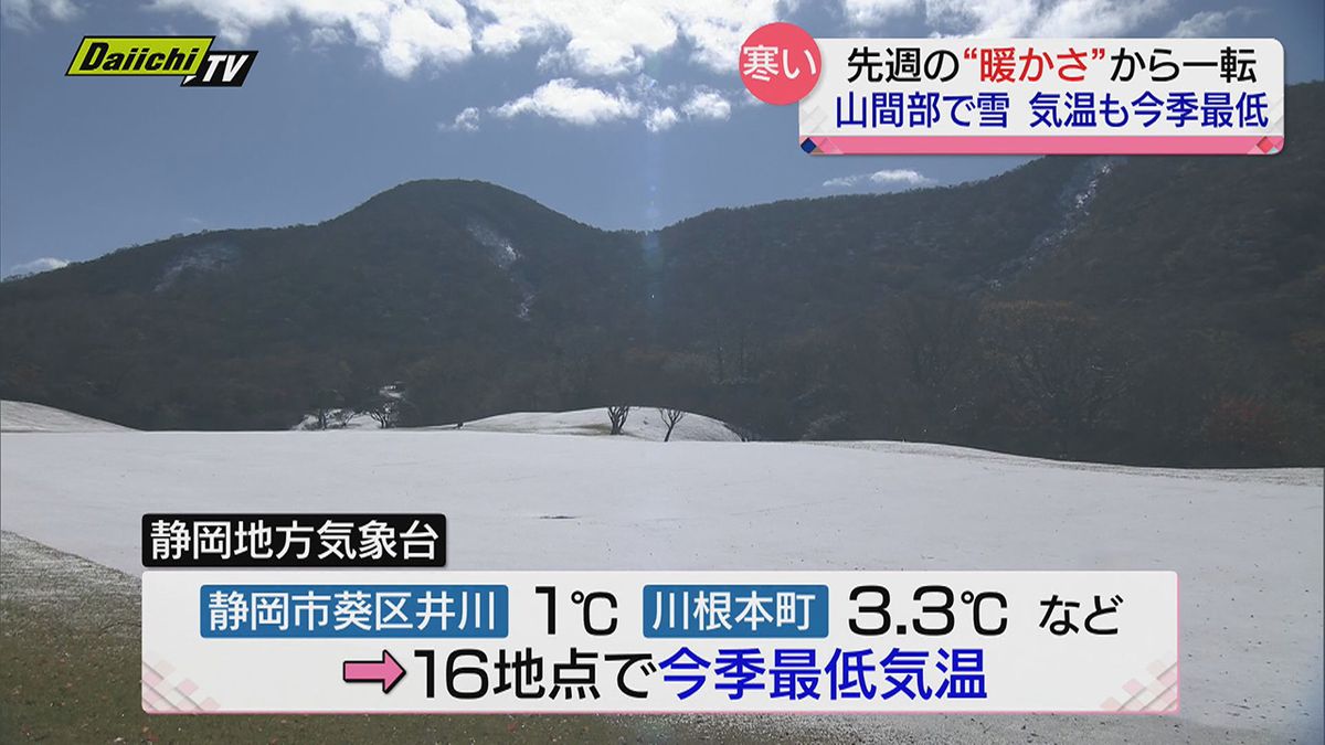 寒い！先週の暖かさから一転  “気温急降下”   伊豆の山間部では雪が降り、各地で今季の最低気温を観測  13日（静岡県）