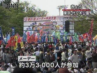 鳩山首相、メーデーの中央大会に出席