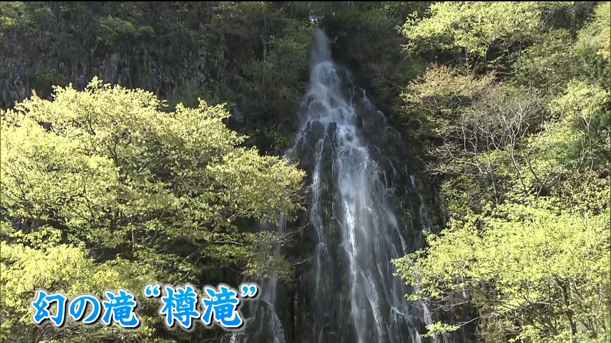 年２度だけ“幻の滝”出現　長野県木島平村