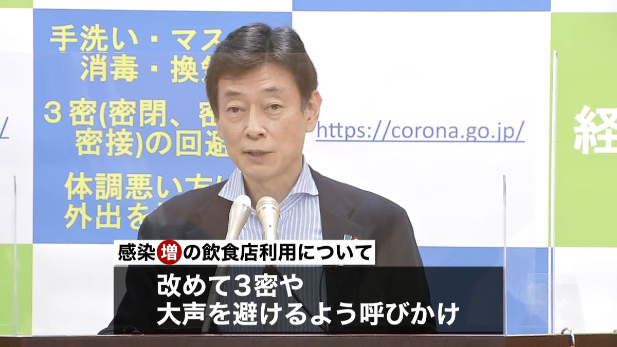 西村大臣　東京“過去最多”に危機感示す