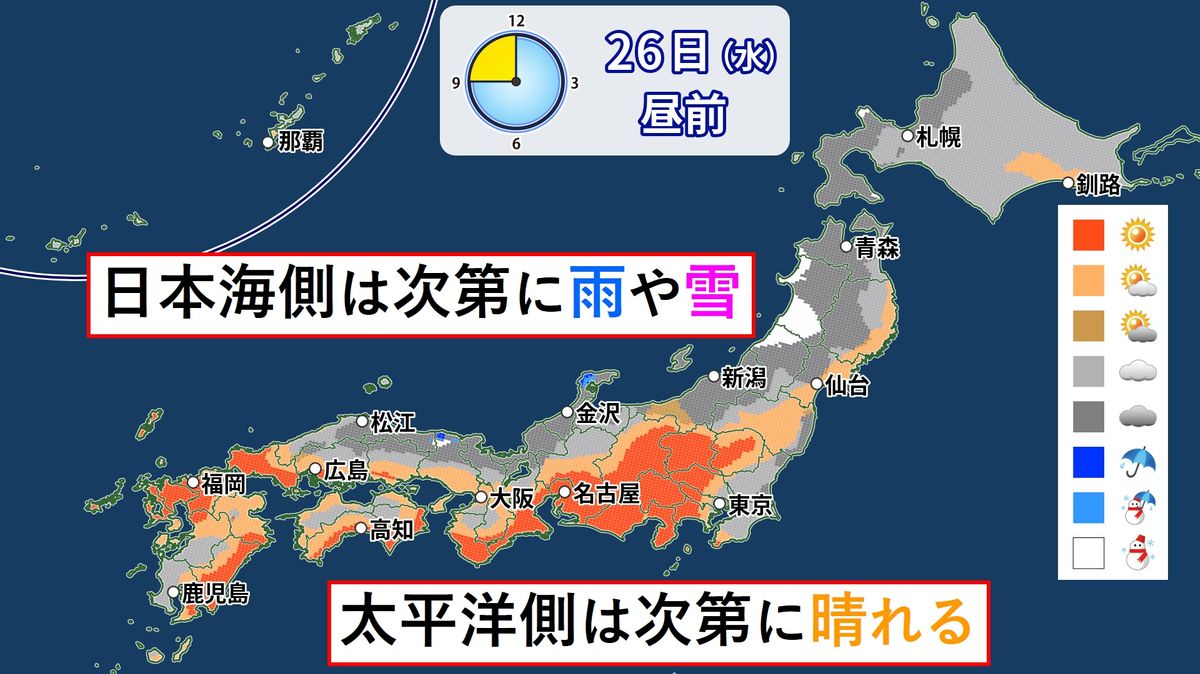 【天気】関東など太平洋側は天気が回復