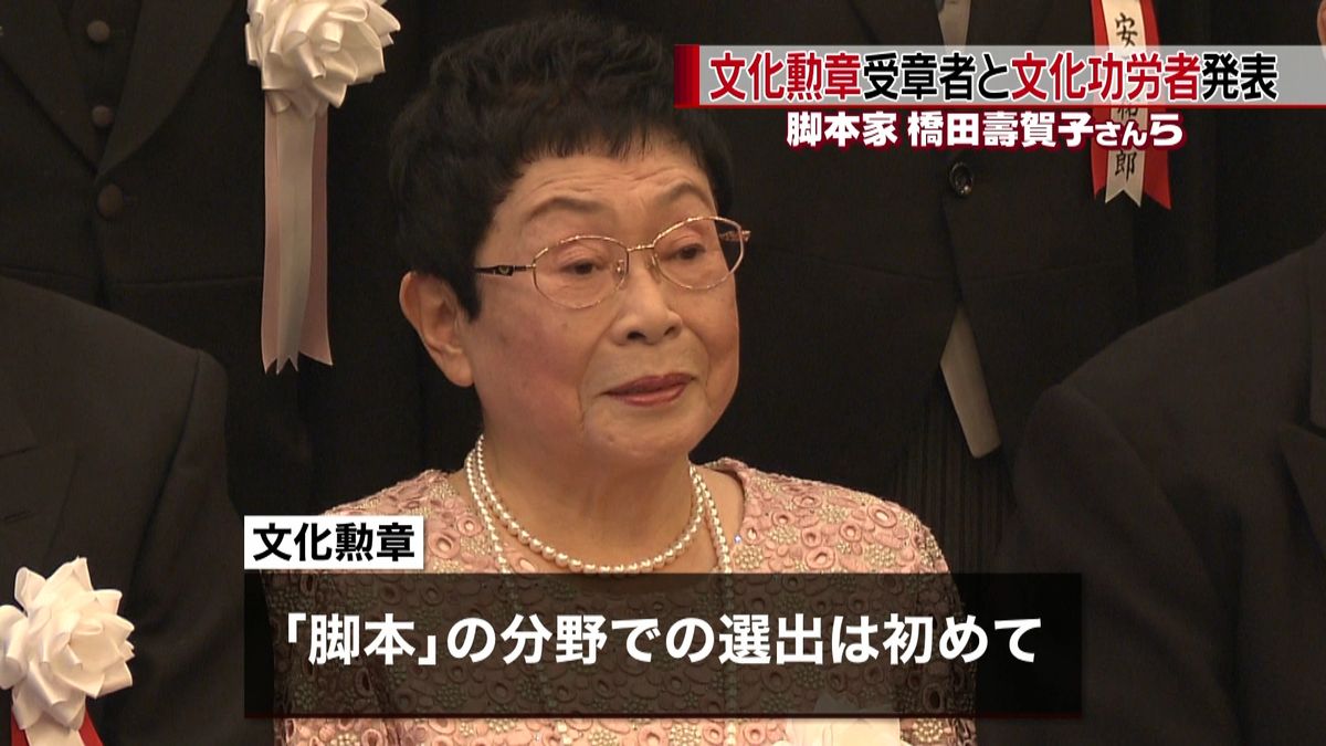 文化勲章に橋田壽賀子さん「脚本」分野で初