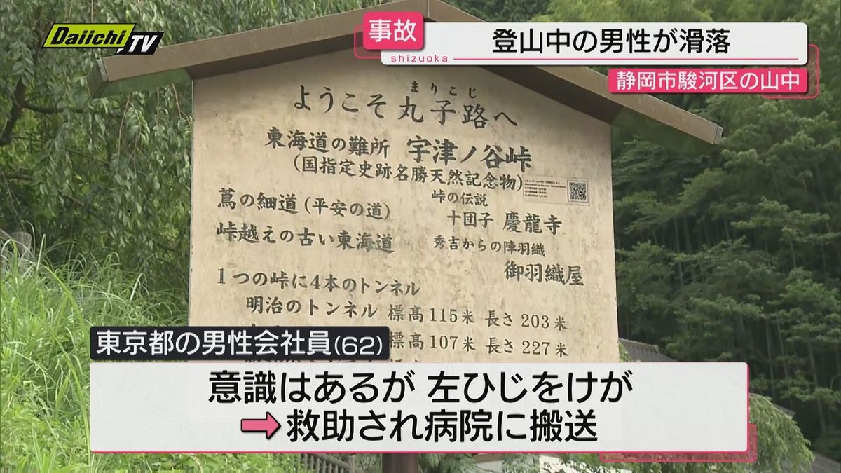 【宇津ノ谷】静岡市駿河区の山中で滑落か…６０代男性が左ひじにけがも意識あり救助後病院搬送