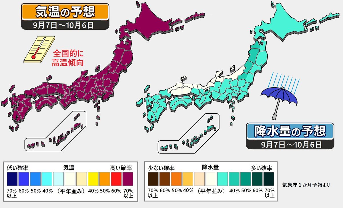 【1か月予報】秋の深まりは遅れそう