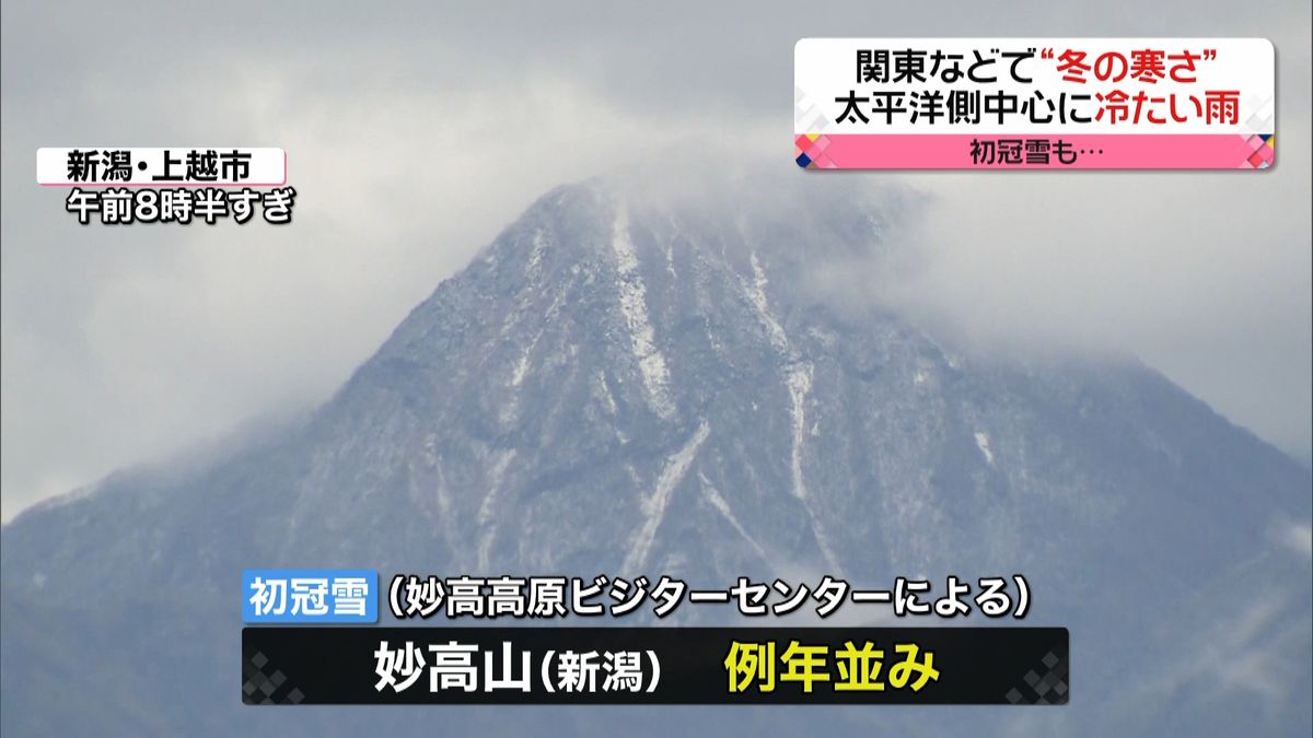 関東など“冬の寒さ”新潟・妙高山で初冠雪