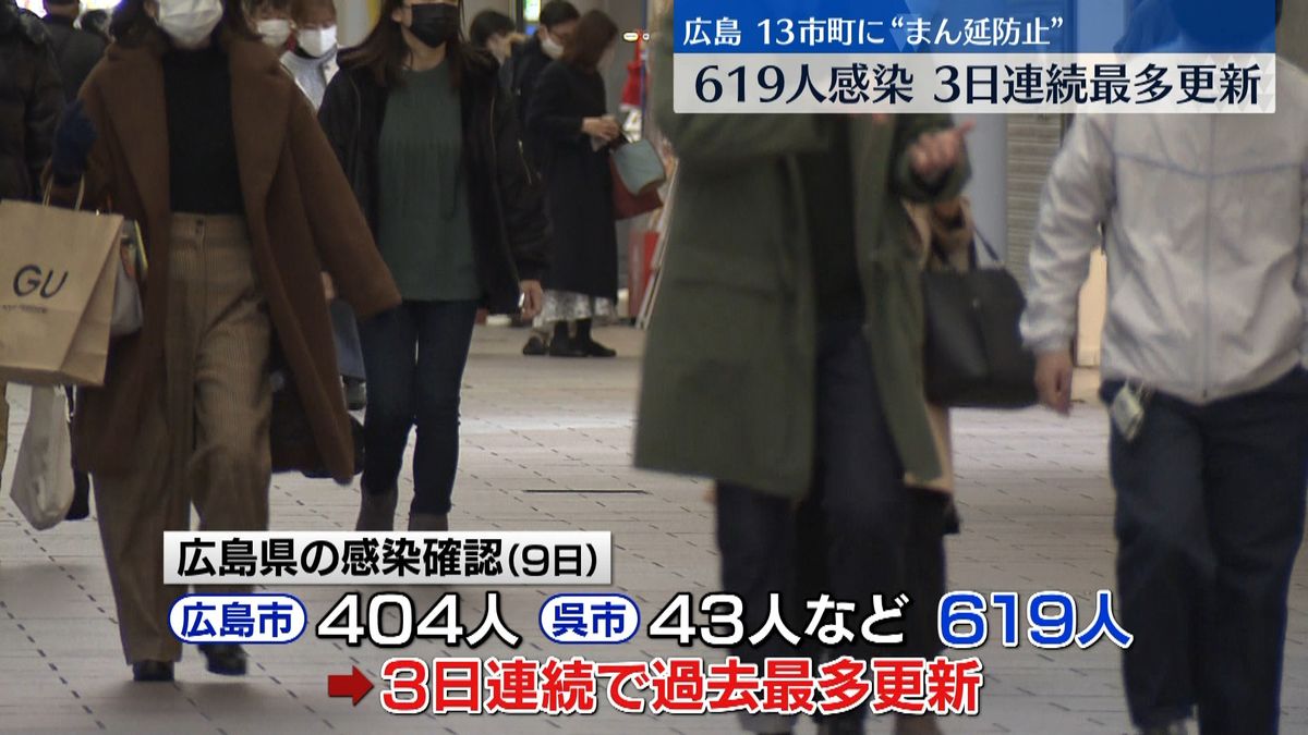 “まん延防止”の広島　感染確認が過去最多