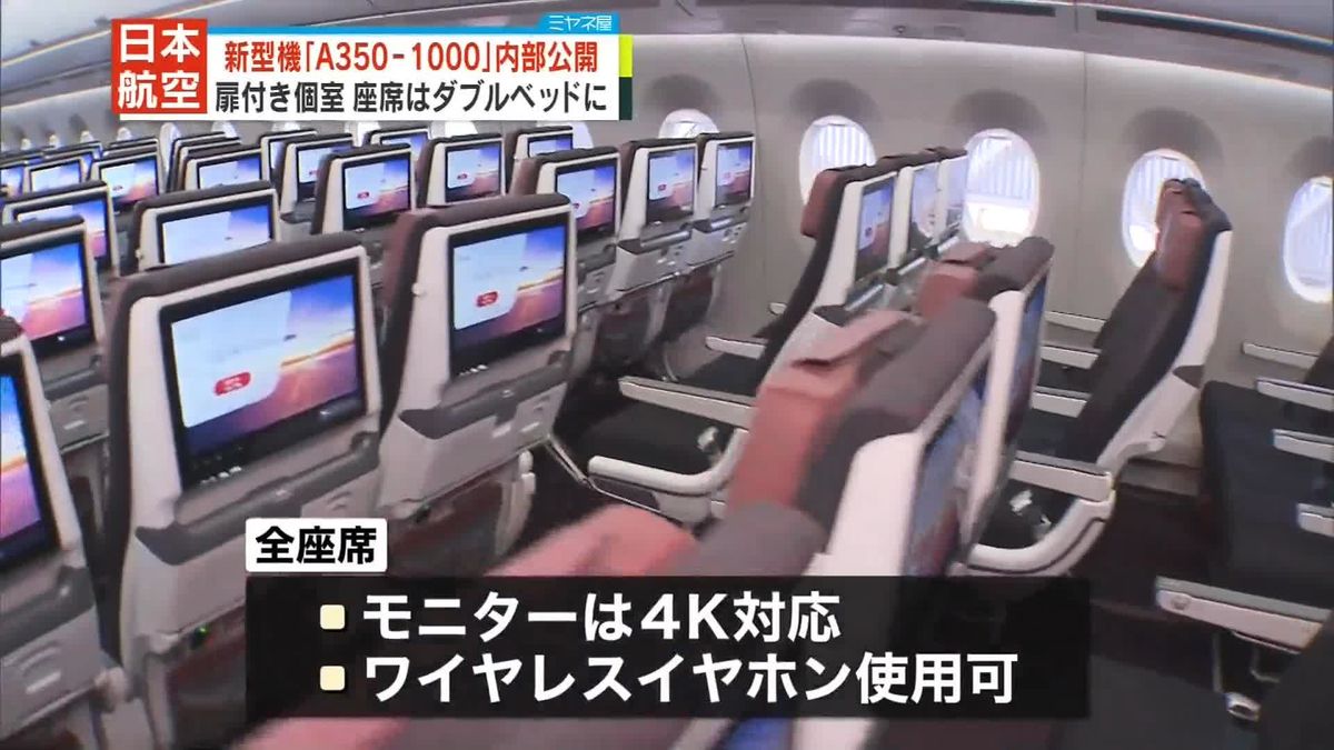 日本航空　国際線の新主力機「A350-1000」内部を初公開　扉付き個室、座席はダブルベッドに
