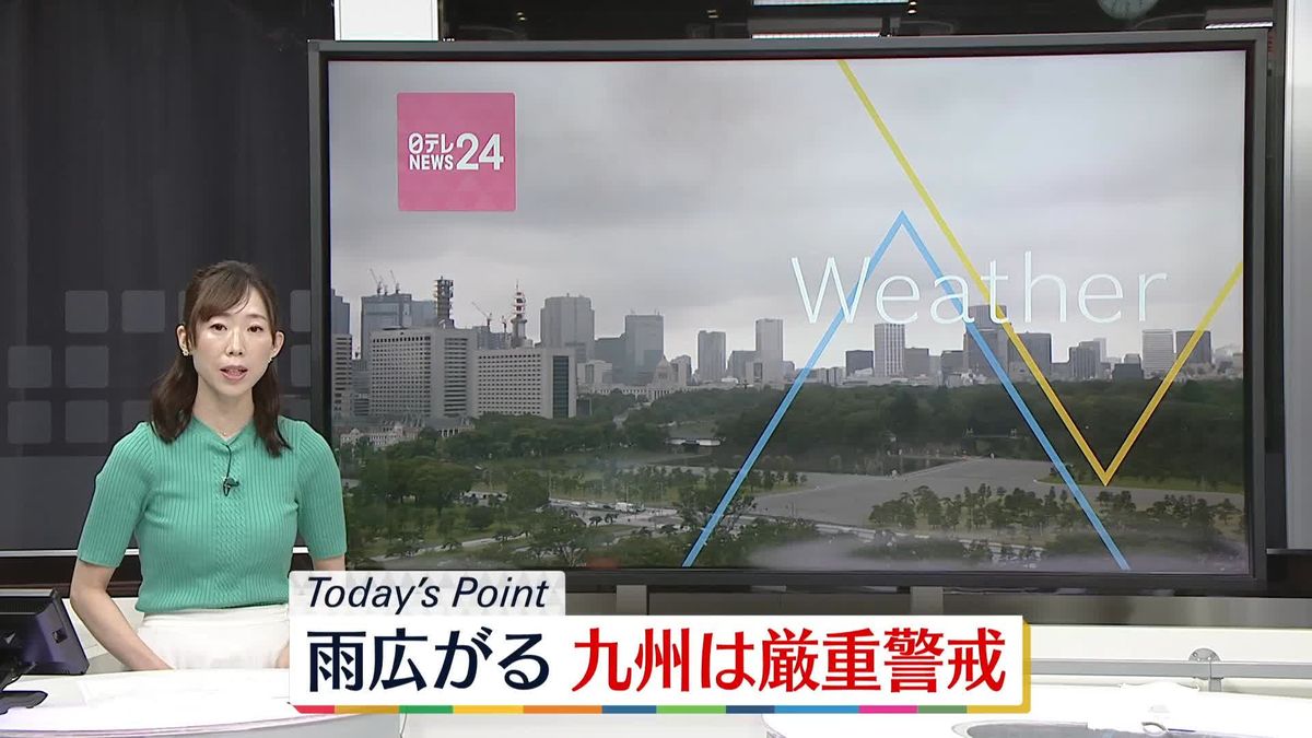 【天気】西日本は日中を中心に雨　九州で非常に激しい雨も