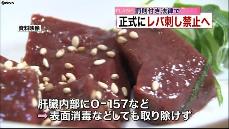 牛の生レバー提供禁止へ　罰則付き法律で