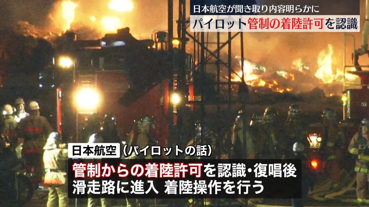 日航機パイロット、管制からの着陸許可を認識し空港滑走路に進入