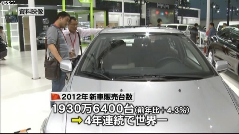 中国新車販売台数　４年連続で世界一に
