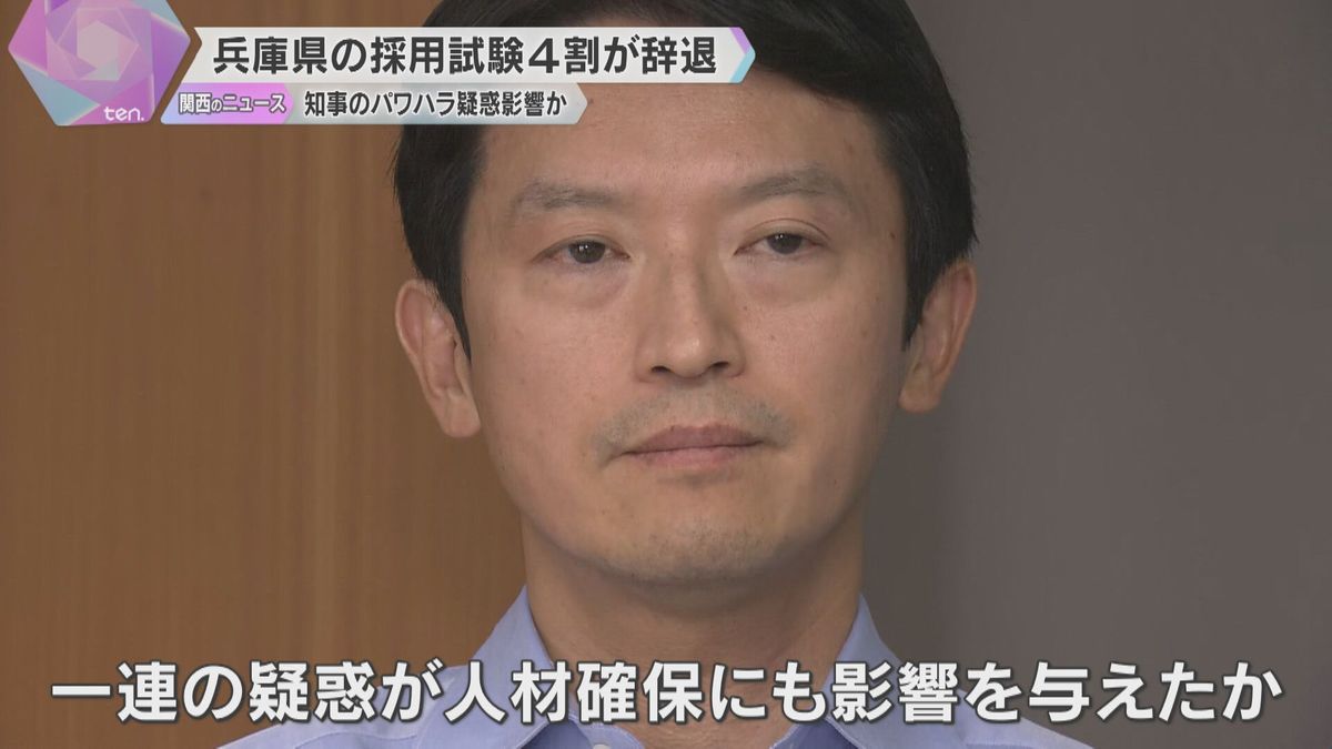 兵庫県の職員採用試験で4割が筆記試験を辞退　斎藤知事のパワハラ疑惑など影響か　例年より高い辞退率