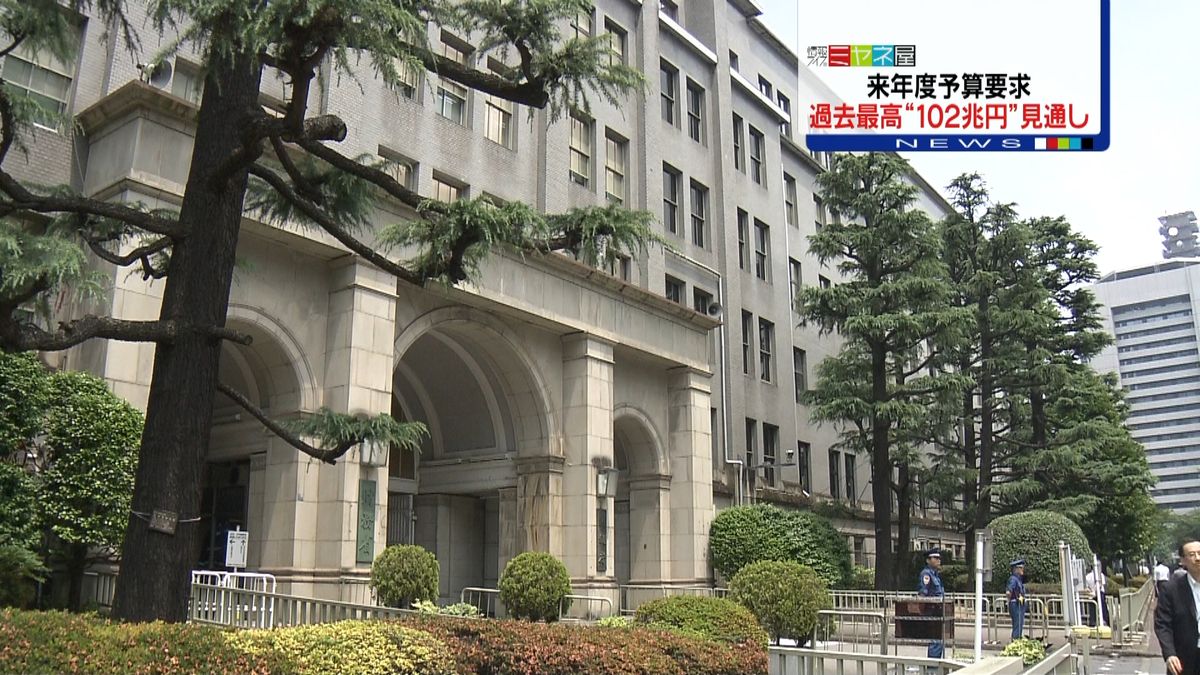 来年度予算要求　過去最大１０２兆円程度に