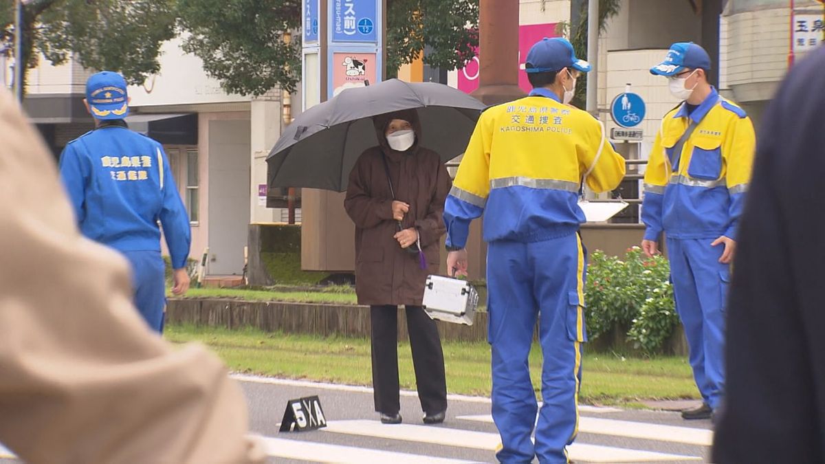 【現場検証】鹿児島市下荒田事故　容疑者(84)立ち会わせペダル操作誤った場所などを確認 