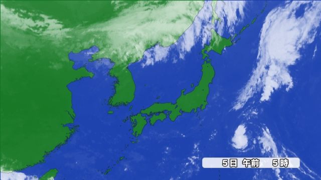 きょう5日(木)の雲画像