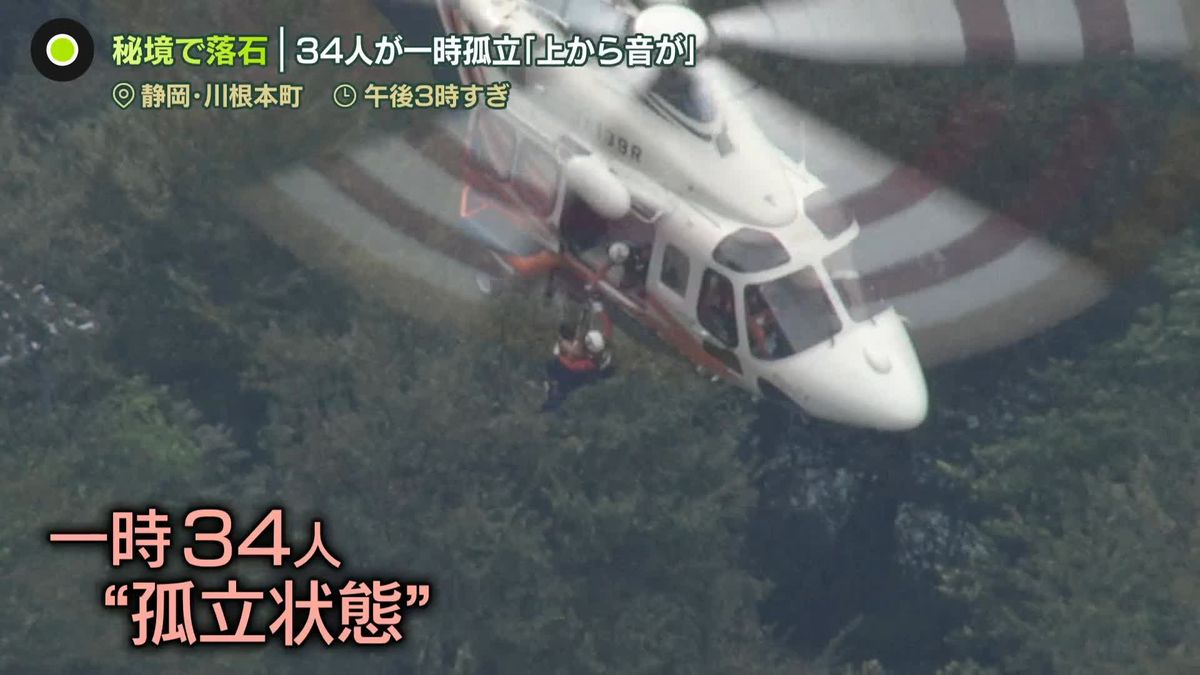 「一歩間違えば命は…」猛暑の中で待った救助　“秘境”で落石…観光客ら34人が一時孤立