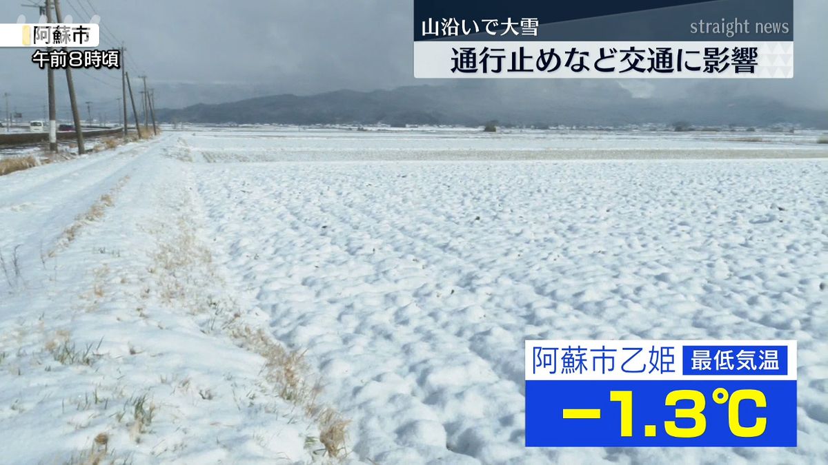 山沿いで大雪 一部の道路で通行止めなど交通に影響