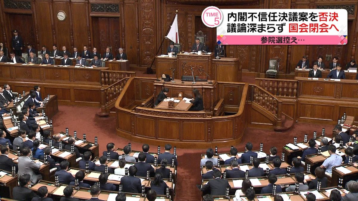 最大の山場？内閣不信任決議案…淡々と否決