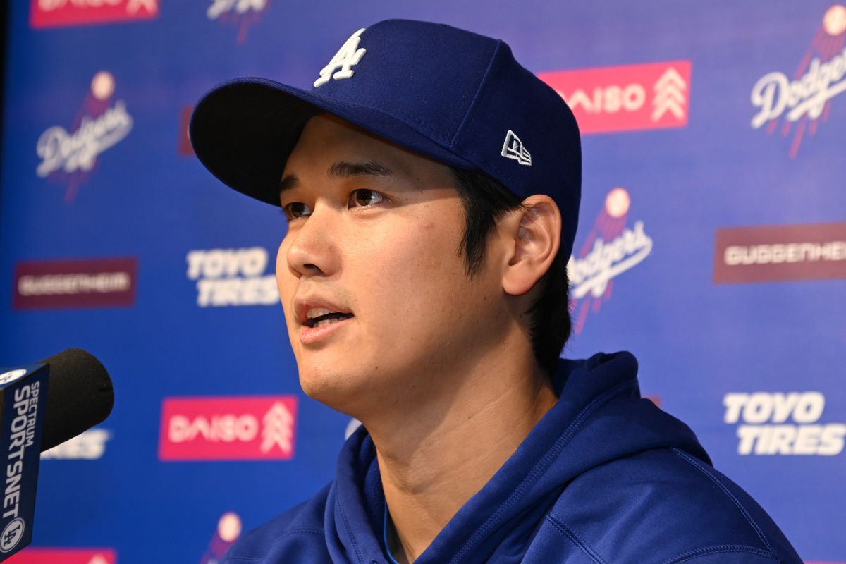 声明を発表した大谷翔平選手(提供：Los Angeles Dodgers/UPI/アフロ)