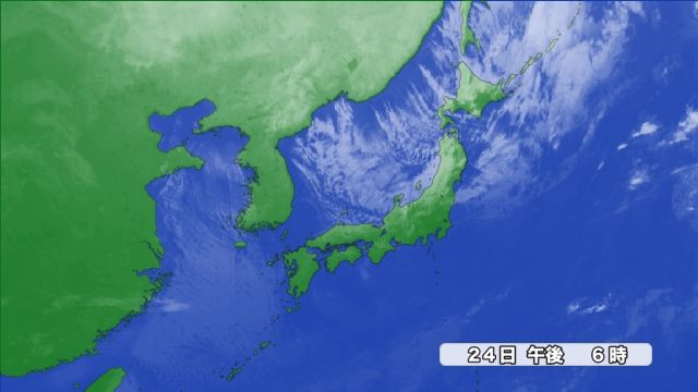 24日（金）午後6時の雲の様子