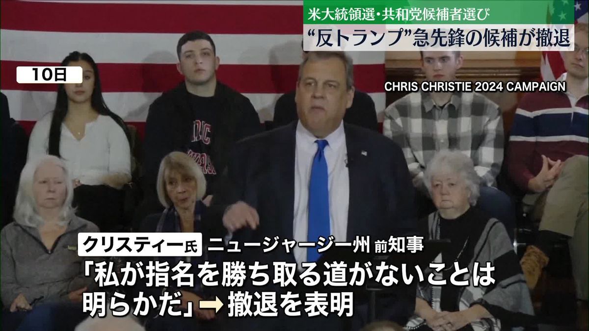 “反トランプの急先鋒”共和党・クリスティー氏が撤退　米大統領選