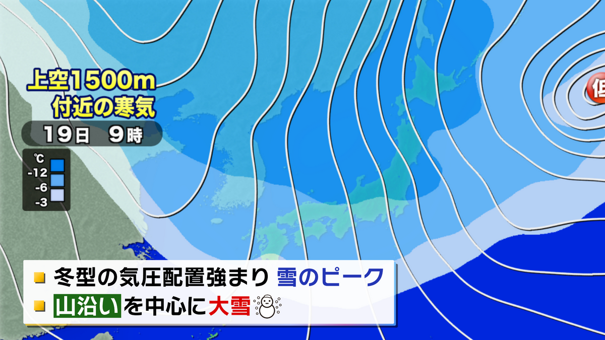 予想天気図（2月19日午前9時）