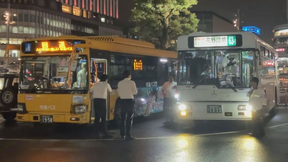 鹿児島中央駅バス乗り場　路線バス同士が衝突　1人ケガ