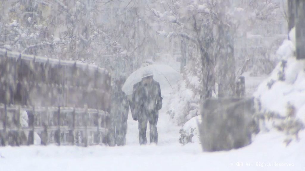 富山県内平野部でも雪　富山地鉄立山線は雪で電車が立ち往生　一部区間で一時運転見合わせ