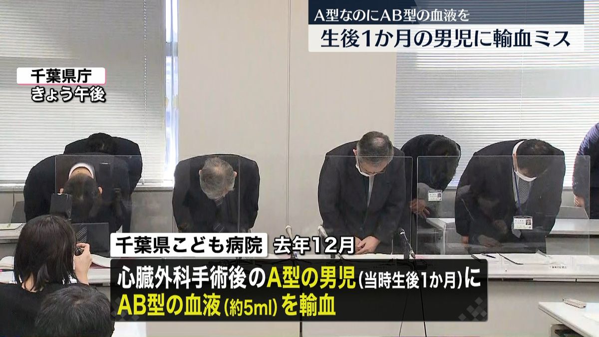 Ａ型の男児にＡＢ型の血液を輸血　病院謝罪