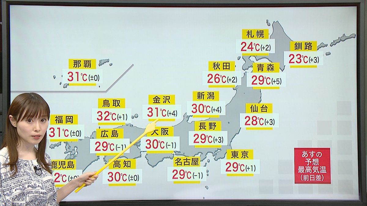 【天気】広く晴れ　北海道は激しい雷雨も