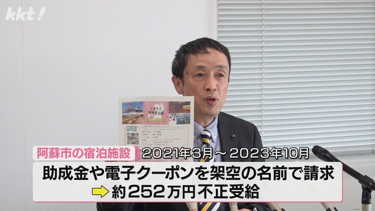 阿蘇市の宿泊施設で約252万円不正受給