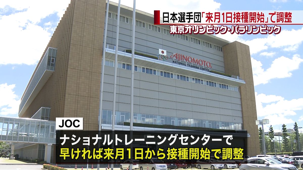 日本選手団“来月１日から接種開始”で調整