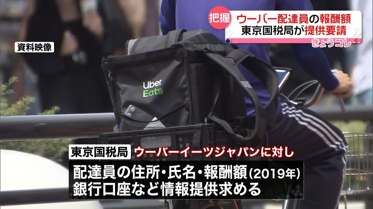 国税局“ウーバー”に配達員の情報提供要求